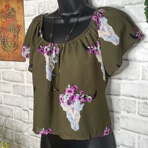 Altar’d State Boho Floral Hippie Top Shirt Size Small